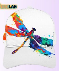 Paint Splash Dragonfly Print Hat