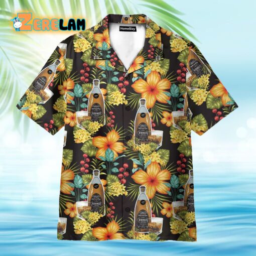 Paradise Whisky Party Tropical Flowers Pattern Hawaiian Shirt