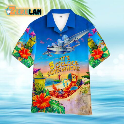 Parrot It’s 5 O’clock Somewhere Tropical Aloha Hawaiian Shirt