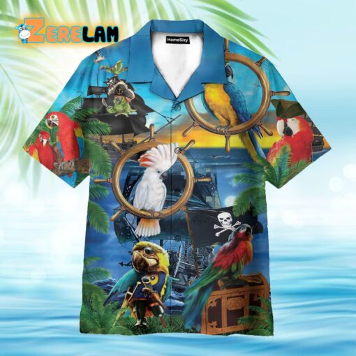 Parrots Pirates Funny Hawaiian Shirt