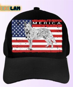 Patriotic Australian Cattle Dog USA Flag Hat