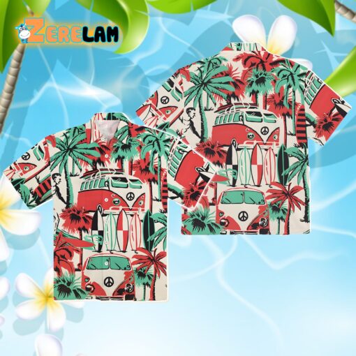 Peace and Love Surfing Hawaiian Shirt