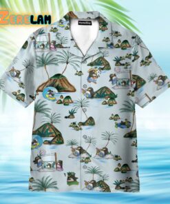 Penguin On The Beach Tropical Pattern Hawaiian Shirt