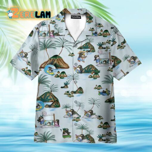 Penguin On The Beach Tropical Pattern Hawaiian Shirt