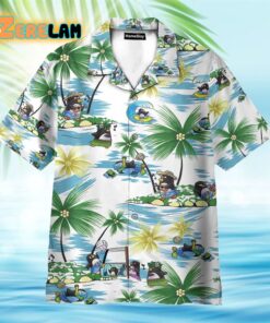 Penguin Playing On The Beach Hawaiian Shirt