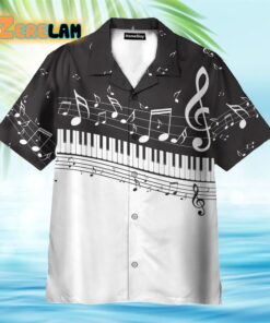 Piano And Music Notes Pattern Hawaiian Shirt