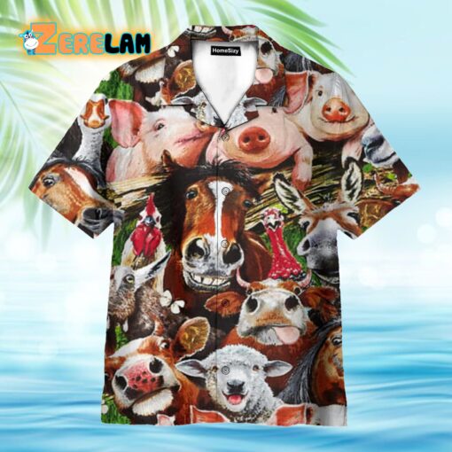 Pigs Play In The Farm Hawaiian Shirt