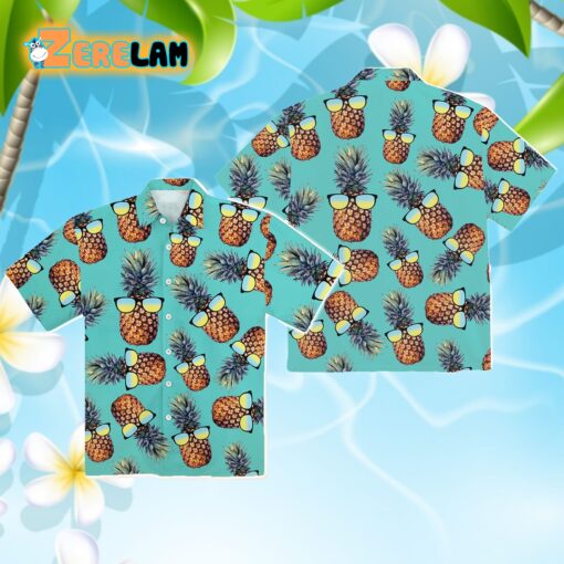 Pineapple Wear Sunglasses Tropical Hawaiian Shirt