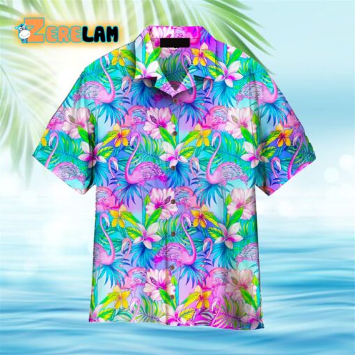 Pink Flamingo Tropical Aloha Hawaiian Shirt