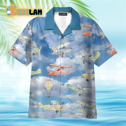 Planes And Hot Air Balloon Fly Away Hawaiian Shirt