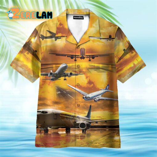 Planes Sunset Hawaiian Shirt