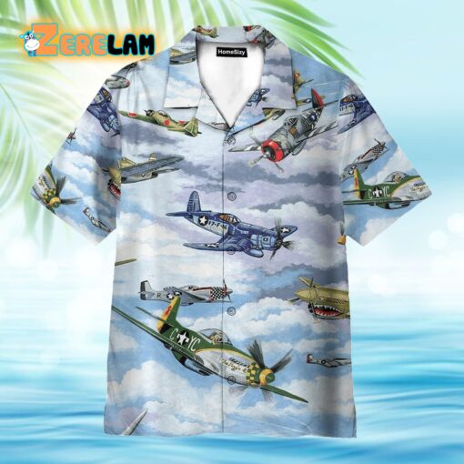 Planes Warbirds WW2 Fighters Planes Hawaiian Shirt