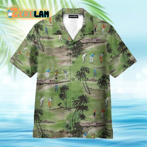 Playing Golf Coconut Tree Golf Club Hawaiian Shirt