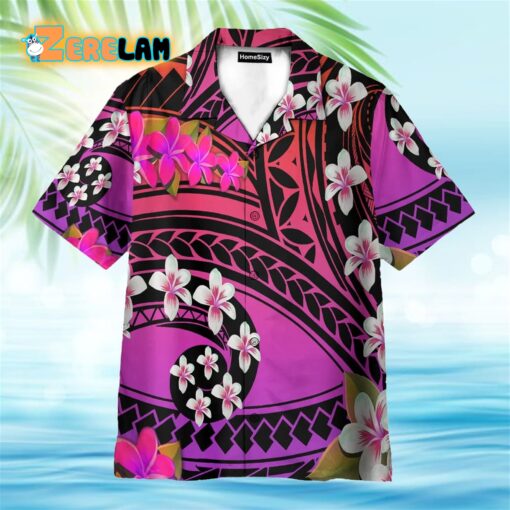 Plumeria Polynesian Purple Hawaiian Shirt