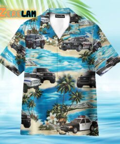 Police Cars On The Beach Tropical Hawaiian Shirt