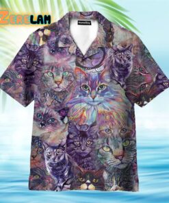 Psychedelic Cat Hawaiian Shirt