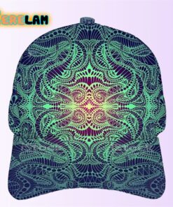 Psychedelic Trippy Colorful Fractal Mandala Seamless Hat