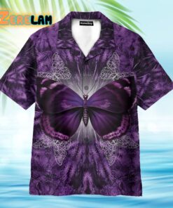 Purple Butterfly Hawaiian Shirt