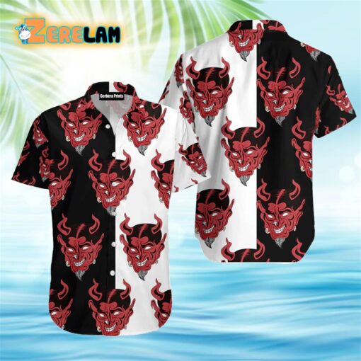 Red Oni Japan Mask Devil Aloha Hawaiian Shirt