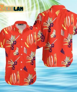 Red Summer Tiger And Flowers Red Aloha Hawaiian Shirt