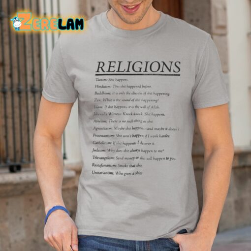 Religions Taoism Hinduism Buddhism Zen Islam Shirt