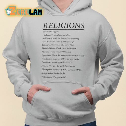 Religions Taoism Hinduism Buddhism Zen Islam Shirt