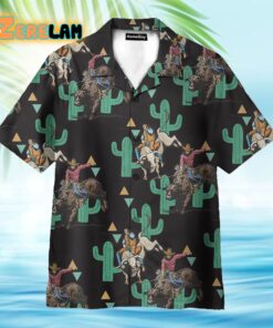 Rodeo Cactus Bull Riding Summer Hawaiian Shirt