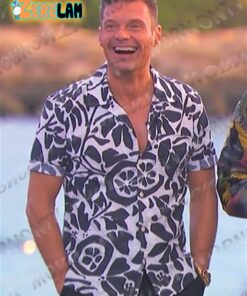 Ryan Seacrest black and white hawaiian shirt American Idol 2024
