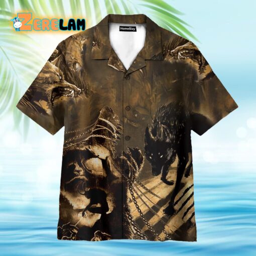 Scary Black Wolf Hawaiian Shirt