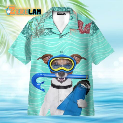 Scuba Diving Jack Russell Terrier Dog Hawaiian Shirt