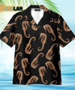 Seahorse X Ray In Black Hawaiian Shirt