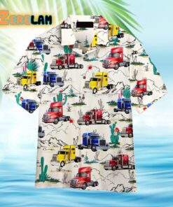 Semi Trailer Truck Aloha Hawaiian Shirt