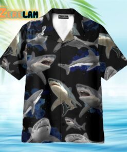 Shark Wave In Dark Ocean Hawaiian Shirt