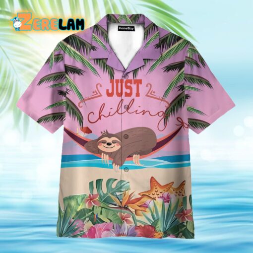 Sloth Just Chilling Funny Hawaiian Shirt