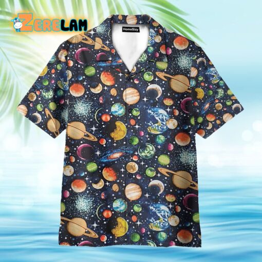 Solar System Galaxy Universe Pattern Hawaiian Shirt