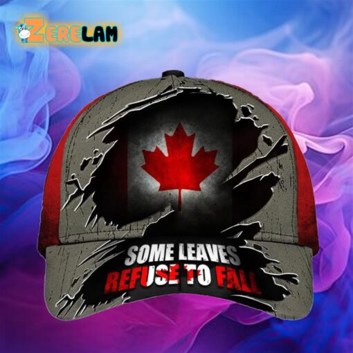 Some Leaves Refuse To Fall Canada Flag Vintage Hat