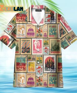 Stamps Cities World Vintage Travel Hawaiian Shirt