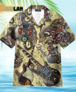 Steampunk Guitar Hawaiian Shirt