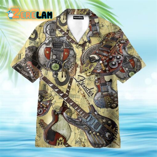 Steampunk Guitar Hawaiian Shirt