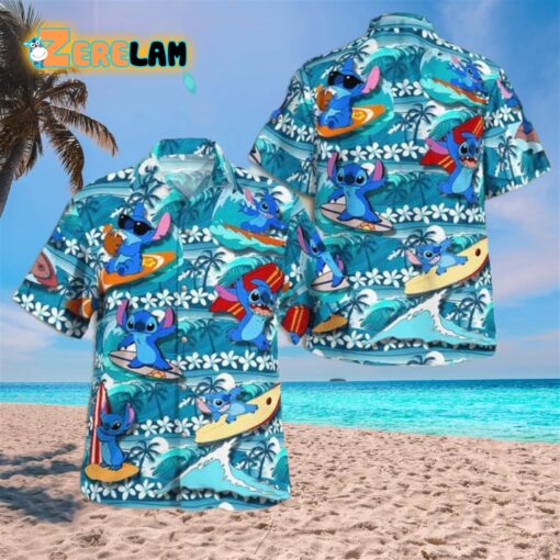 Stitch Surfing Hawaiian Shirt