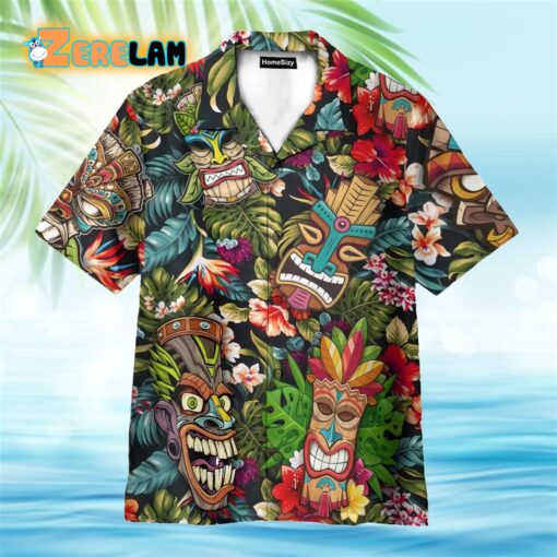 Summer Aloha Colorful Tiki Tiki Hawaiian Shirt