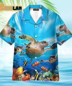 Summer Time Sea Turtle Hawaiian Shirt