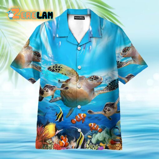 Summer Time Sea Turtle Hawaiian Shirt