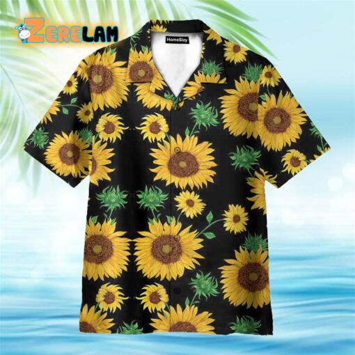 Sunflowers Black Hawaiian Shirt