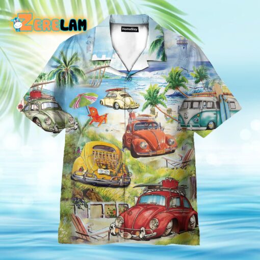 Surf Car On The Beach Hawaiian Shirt