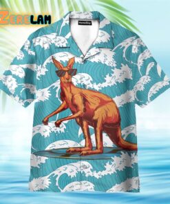 Surfing Kangaroo Funny Hawaiian Shirt