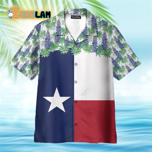 Texas Bluebonnet Flag Hawaiian Shirt