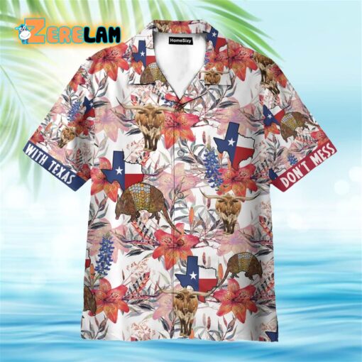 Texas Longhorn Bluebonnet And Armadillo Hawaiian Shirt