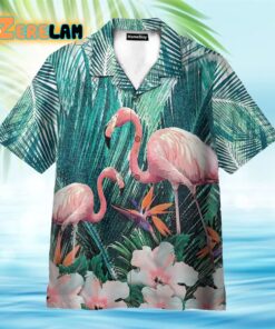 The Beauty Of Flamingo On Floral Hawaiian Shirt