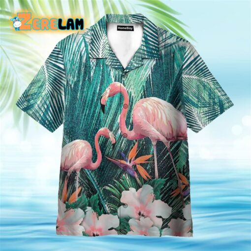 The Beauty Of Flamingo On Floral Hawaiian Shirt